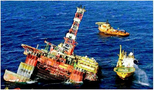 Offshore petroleum production yields tremendous economic benefits yet presents substantial risk to human life and the environment. In March 2001, the Brazilian-owned Petrobras oil rig collapsed after explosions destroyed its substructure, and several workers were killed. The company collected or dispersed all but 3,200 gallons of waste oil at the location, averting a major spill.